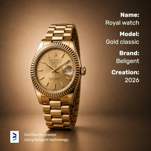 Close view of a watch from an illustrative demo passport
